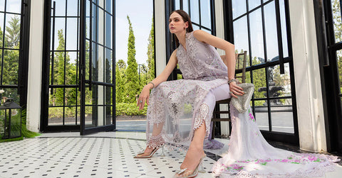 Maria b - 3 Piece Unstitched Embroidered Lawn Suit -EL-26-12