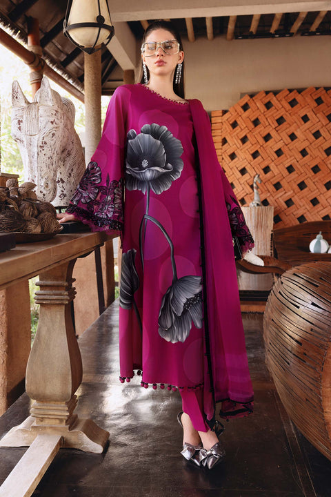 Maria b - 3 Piece Unstitched Embroidered Lawn Suit :MPT-2913-b