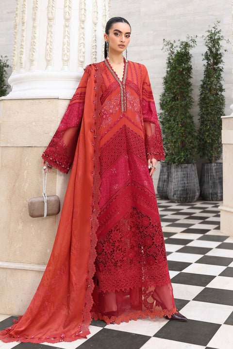Maria b - 3 Piece Unstitched Embroidered Lawn Suit -EL-26-13