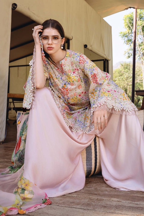 Maria b - 3 Piece Unstitched Embroidered Lawn Suit :MPT-2914-A