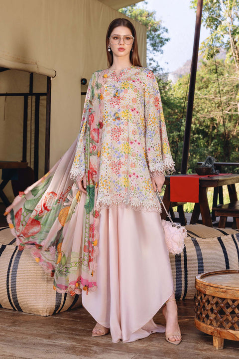 Maria b - 3 Piece Unstitched Embroidered Lawn Suit :MPT-2914-A