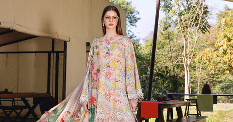 Maria b - 3 Piece Unstitched Embroidered Lawn Suit :MPT-2914-A