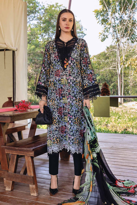 Maria b - 3 Piece Unstitched Embroidered Lawn Suit - MPT-2914-B