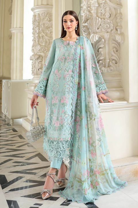 Maria b - 3 Piece Unstitched Embroidered Lawn Suit -EL-26-15