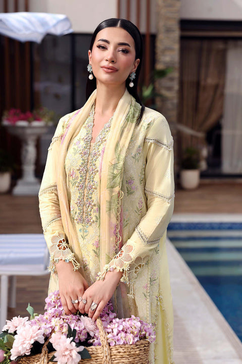MARIA B - 3 Piece Unstitched Embroidered Lawn Suit - MPT-3001-A