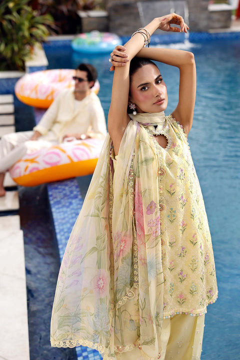 MARIA B - 3 Piece Unstitched Embroidered Lawn Suit - MPT-3001-A
