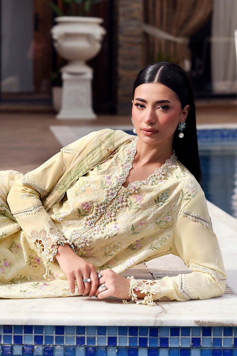 MARIA B - 3 Piece Unstitched Embroidered Lawn Suit - MPT-3001-A