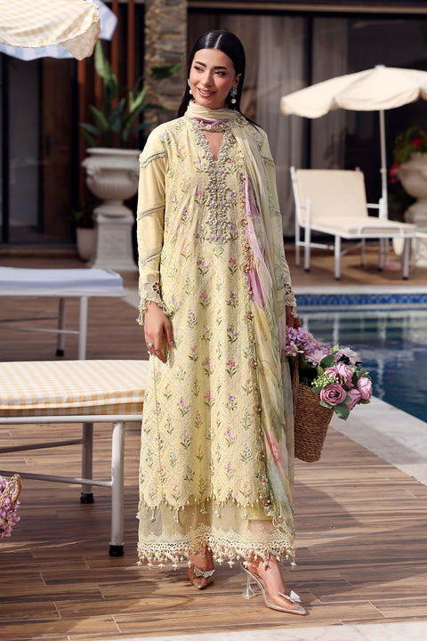 MARIA B - 3 Piece Unstitched Embroidered Lawn Suit - MPT-3001-A