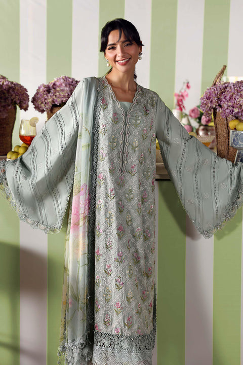 MARIA B - 3 Piece Unstitched Embroidered Lawn Suit - MPT-3001-B