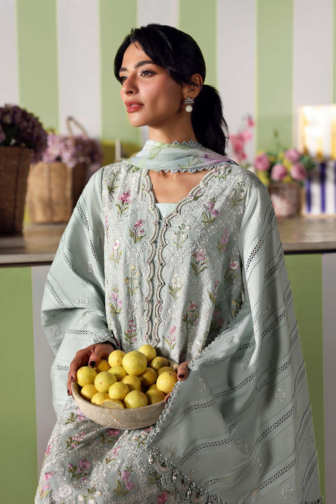 MARIA B - 3 Piece Unstitched Embroidered Lawn Suit - MPT-3001-B