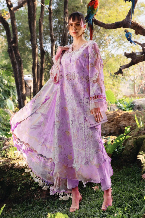 Maria b - 3 Piece Unstitched Embroidered Lawn Suit :MPT-2901-c