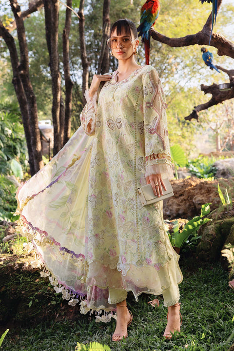 Maria b - 3 Piece Unstitched Embroidered Lawn Suit :MPT-2901-B