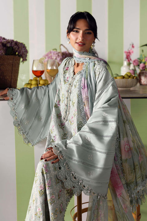 MARIA B - 3 Piece Unstitched Embroidered Lawn Suit - MPT-3001-B