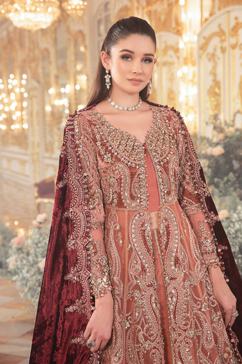 Maria B - Unstitched MBROIDERED| Salmon Pink BD-2701