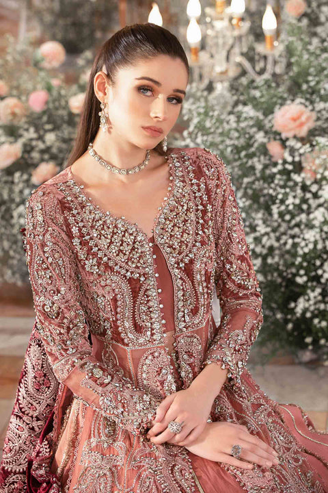 Maria B - Unstitched MBROIDERED| Salmon Pink BD-2701