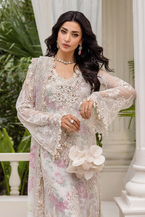 Maria B - 3 Piece Unstitched Embroidered Chiffon Suit | MPC-25-101