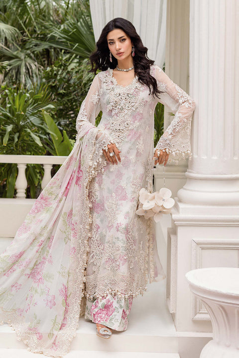 Maria B - 3 Piece Unstitched Embroidered Chiffon Suit | MPC-25-101