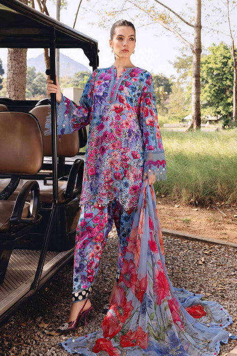 Maria b - 3 Piece Unstitched Embroidered Lawn Suit :MPT-MPT-2902-b