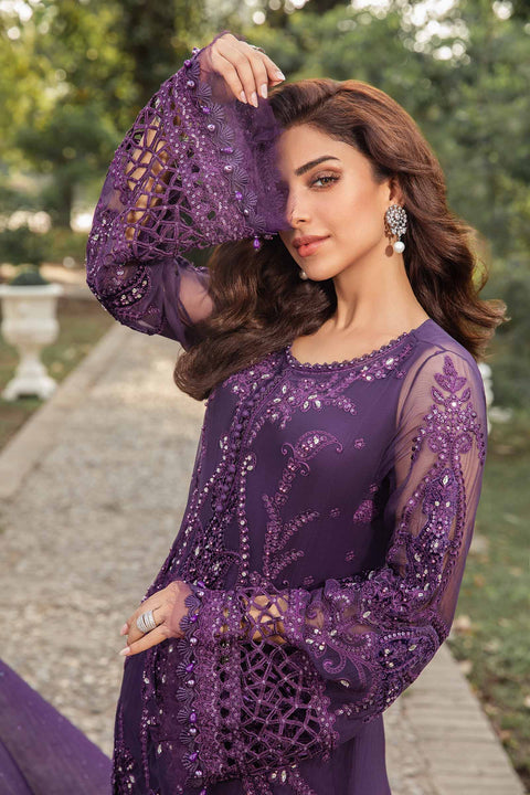 MARIA B - Unstitched Embroidered Chiffon Suit | MPC-24-102