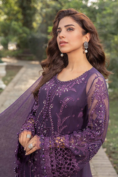 MARIA B - Unstitched Embroidered Chiffon Suit | MPC-24-102