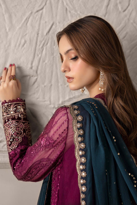 Maria B - 3 Piece Embroidered Chiffon Suit | MCS-25-102