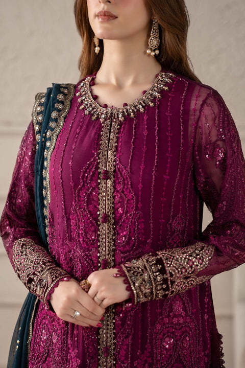 Maria B - 3 Piece Embroidered Chiffon Suit | MCS-25-102