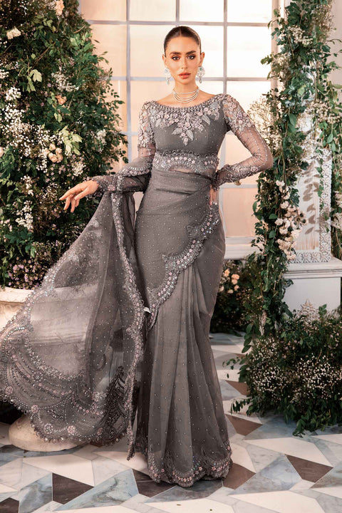 MARIA B - 3 Piece Unstitched Embroidered Organza Suit | BD-2902