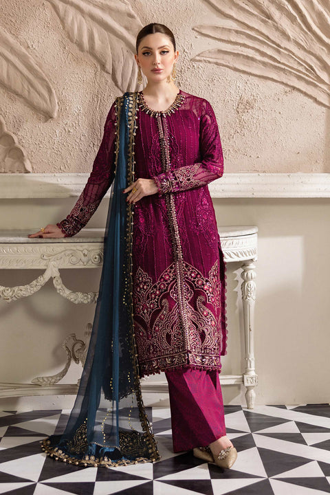 Maria B - 3 Piece Embroidered Chiffon Suit | MCS-25-102