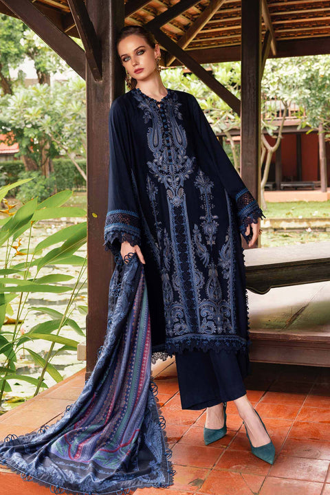 Maria b - 3 Piece Unstitched Embroidered Jacquard Lawn Suit :D-2803-B