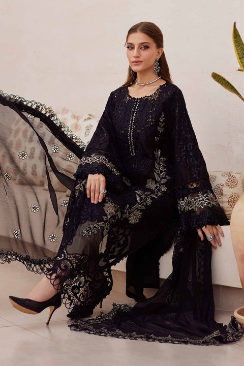 Maria.B 3 Piece Unstitched Embroidered Paper Cotton Suit | EID LAWN-25-03