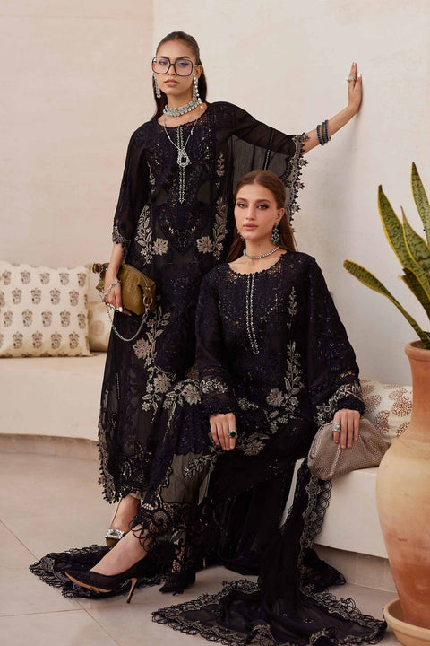 Maria.B 3 Piece Unstitched Embroidered Paper Cotton Suit | EID LAWN-25-03