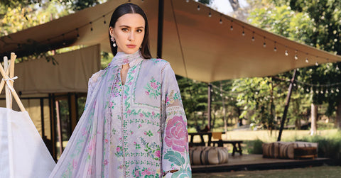 Maria b - 3 Piece Unstitched Embroidered Lawn Suit :MPT-2904-A
