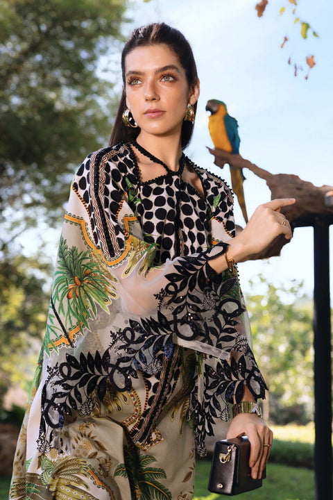 Maria b - 3 Piece Unstitched Embroidered Lawn Suit :MPT-2905-A