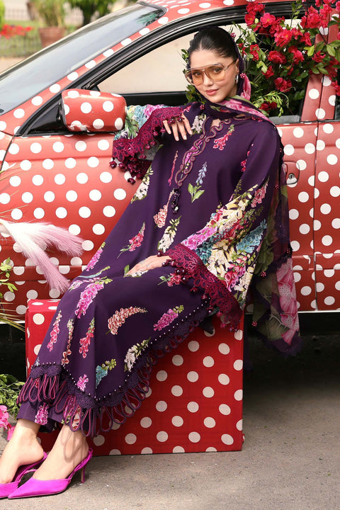 MARIA B - 3 Piece Unstitched Embroidered Lawn Suit - MPT-3005-A