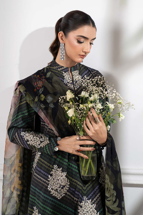 MARIA B - 3 Piece Unstitched Embroidered Lawn Suit | MPS-2705-A