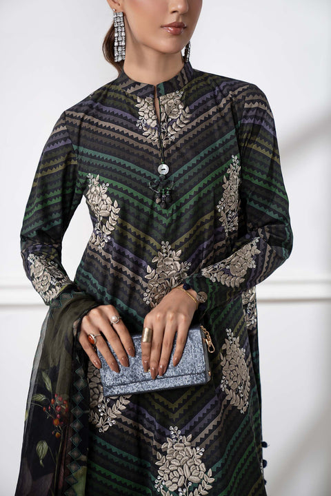 MARIA B - 3 Piece Unstitched Embroidered Lawn Suit | MPS-2705-A