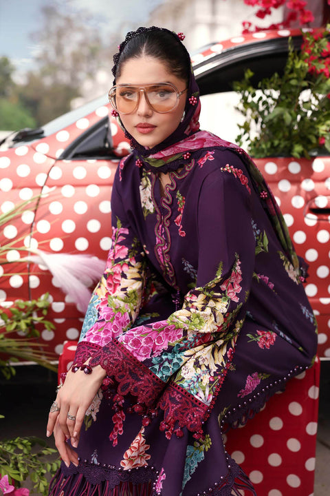 MARIA B - 3 Piece Unstitched Embroidered Lawn Suit - MPT-3005-A