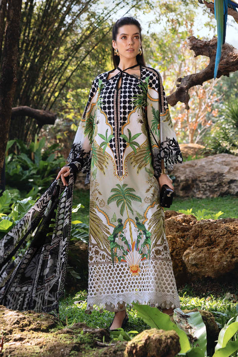 Maria b - 3 Piece Unstitched Embroidered Lawn Suit :MPT-2905-A