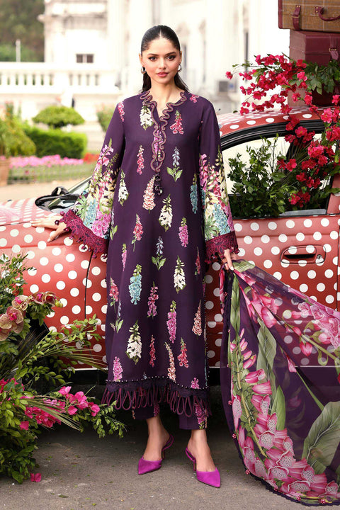 MARIA B - 3 Piece Unstitched Embroidered Lawn Suit - MPT-3005-A