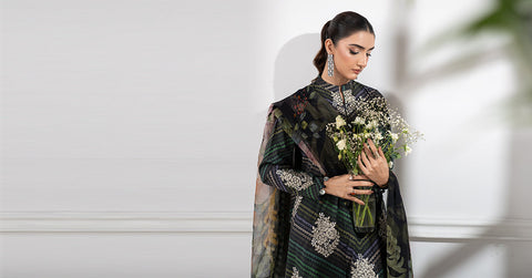 MARIA B - 3 Piece Unstitched Embroidered Lawn Suit | MPS-2705-A