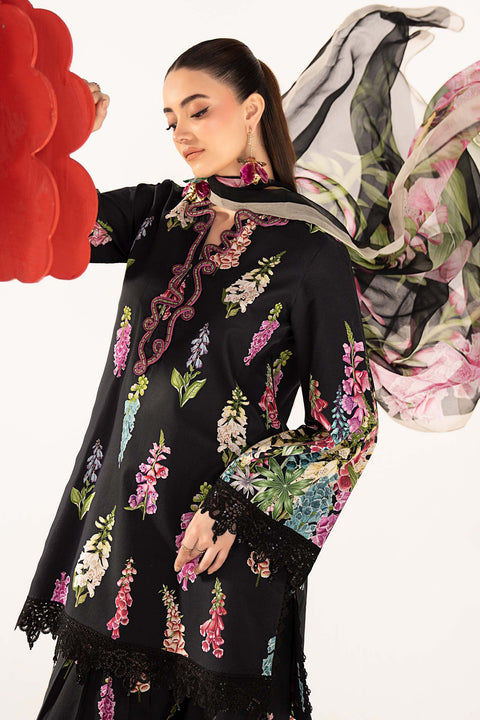 MARIA B - 3 Piece Unstitched Embroidered Lawn Suit - MPT-3005-B