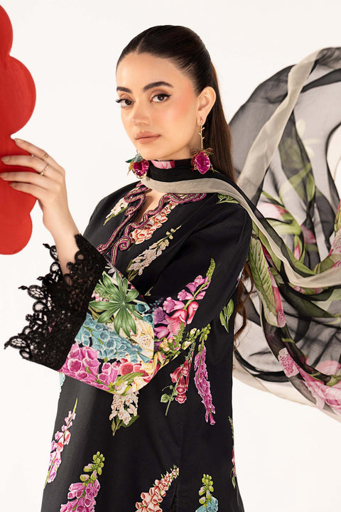 MARIA B - 3 Piece Unstitched Embroidered Lawn Suit - MPT-3005-B