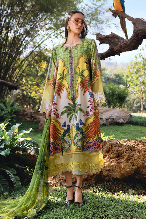 Maria b - 3 Piece Unstitched Embroidered Lawn Suit MPT-2905-B