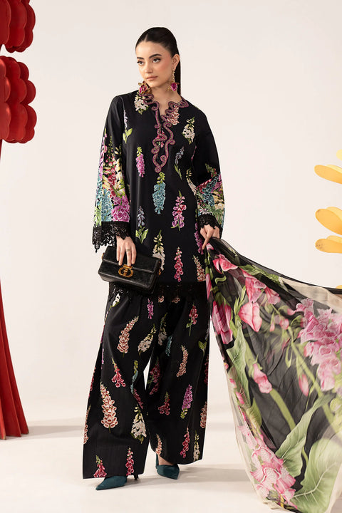 MARIA B - 3 Piece Unstitched Embroidered Lawn Suit - MPT-3005-B