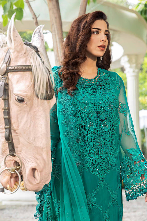 MARIA B - Unstitched Embroidered Chiffon Suit | MPC24