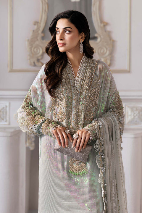 MARIA B- 3 Piece Unstitched Embroidered Chiffon Suit | BD-3005