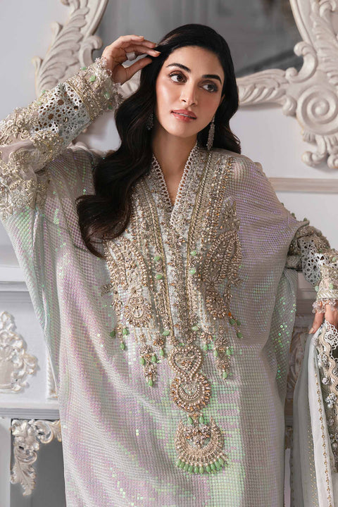 MARIA B- 3 Piece Unstitched Embroidered Chiffon Suit | BD-3005
