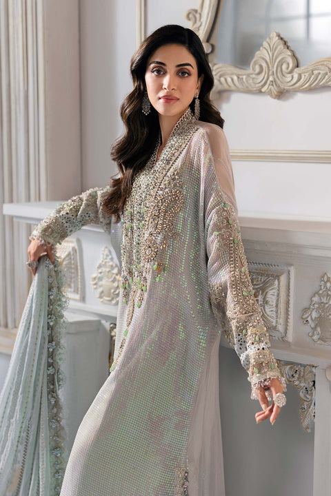 MARIA B- 3 Piece Unstitched Embroidered Chiffon Suit | BD-3005