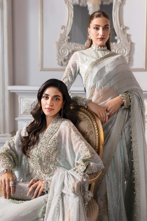 Maria b - 3 Piece Unstitched Embroidered Chiffon Suit | BD-3005