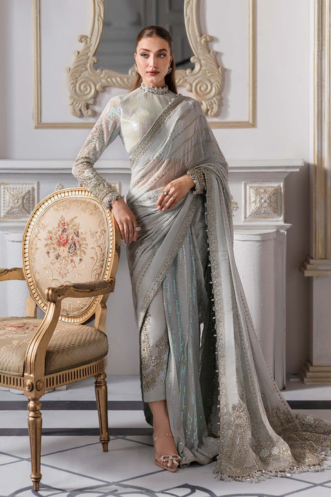 Maria b - 3 Piece Unstitched Embroidered Chiffon Suit | BD-3005